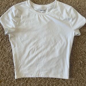 Hollister Cropped White Tee